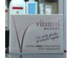 Crema Viso Rinnovatrice con Acido Glicolico ed Estratti Vegetali 50ml - Vitamol Biosoft